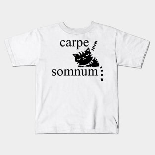 Carpe Somnum (Black) Kids T-Shirt